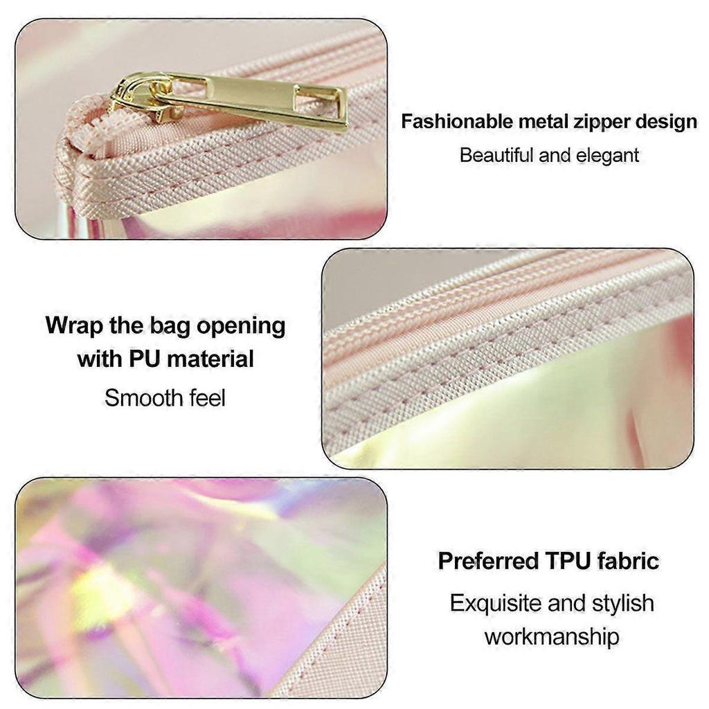 Iridescent Pouch Portable Zippered Toiletry Bag Waterproof Cosmetic Bags Gift Bags for Women Girls