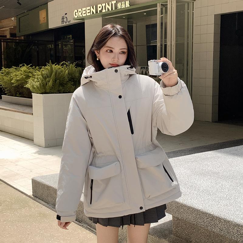 

Женская свободная куртка с капюшоном XXL бежевый