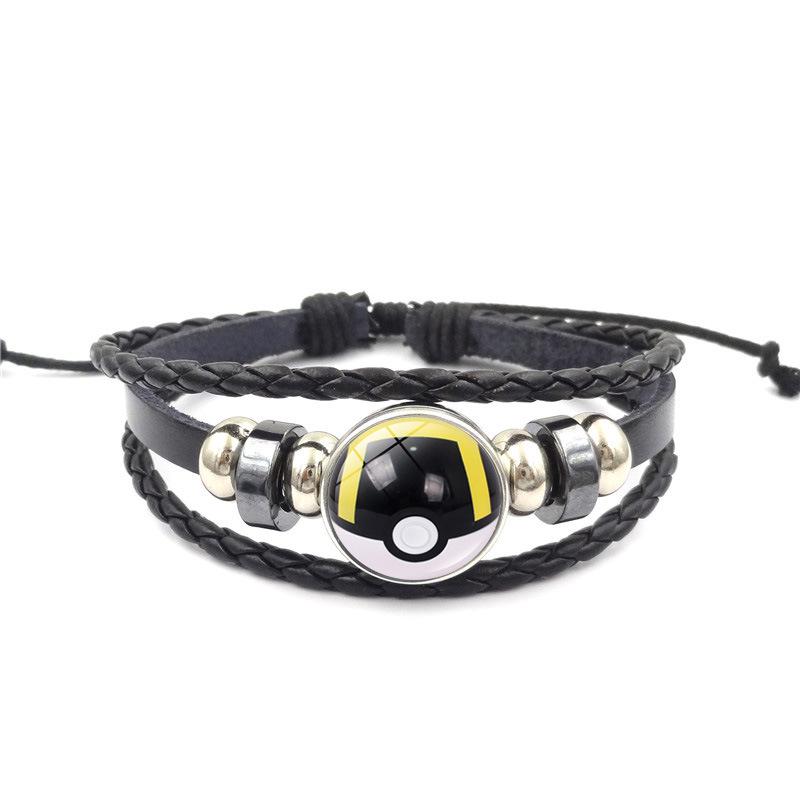 Anime Poke Ball Handmade Multi Layer Woven Bracelet Anime Surrounding Time Gem Fashion Handicrafts