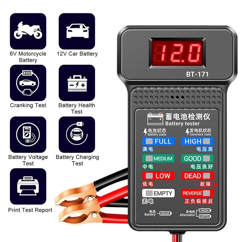 

Charging Test Analyzer Digital Car Battery Tester Automotive Circut Test Analyzer Battery Detector