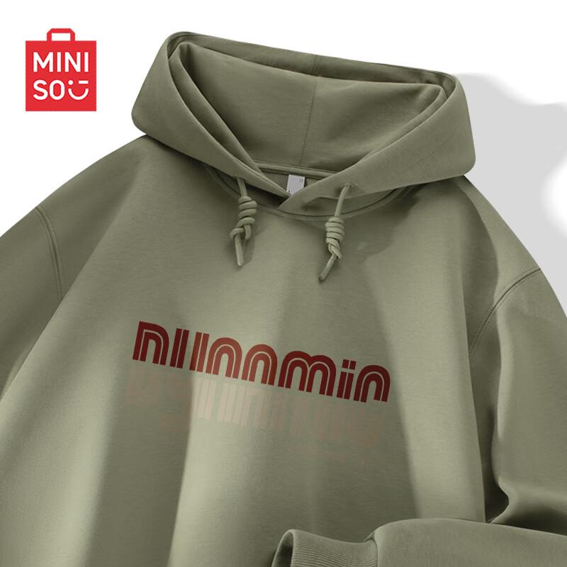 

MINISO Men s Trendy Heavyweight Loose Fit Hooded Sweatshirt 3XL