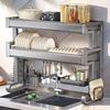 Ret retractable Carbon Steel Over-Sink Dish Rack & Organizer