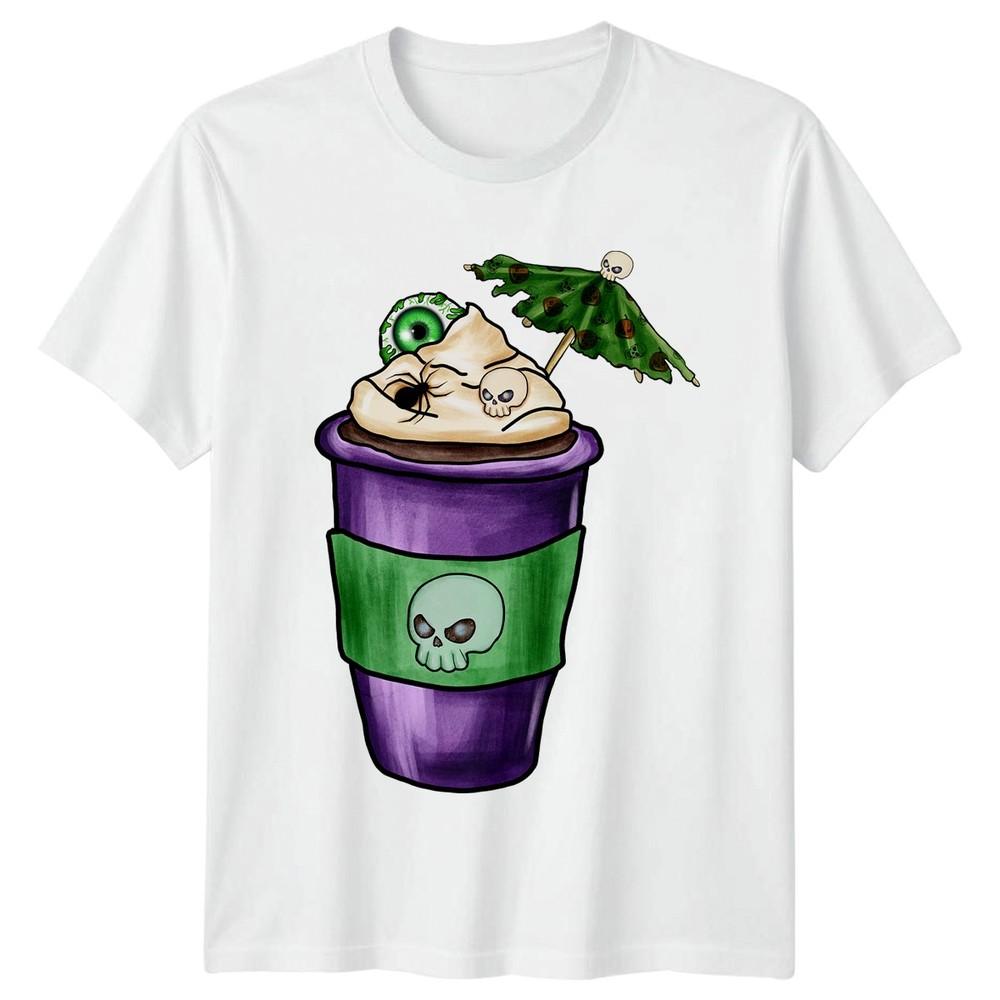 Spooky Skull Coffee Drink TShirt Spooky Coffee Halloween Gift For Him And Her S