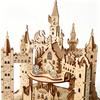Magic Castle 3D Wooden Puzzle Rotatable Touring Train Music Octave Box DIY Assembly Model Mechanical Kit Toy Gift for Teen Adult