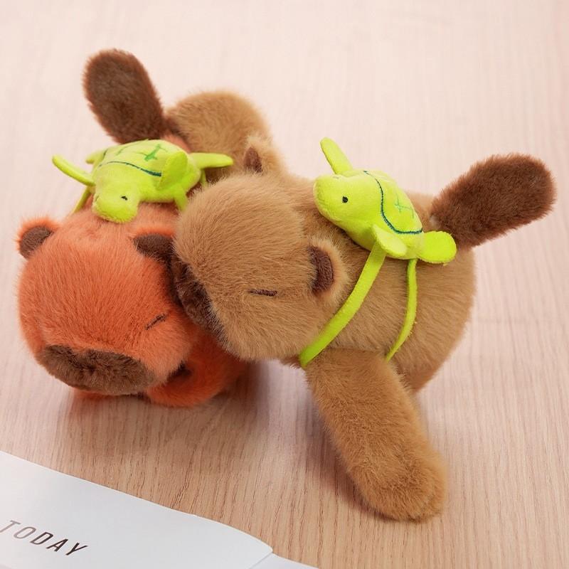 Capybara Wag Tail Clap Ring Wristband Plush Toy Cartoon Stuffed Doll Gift Kids
