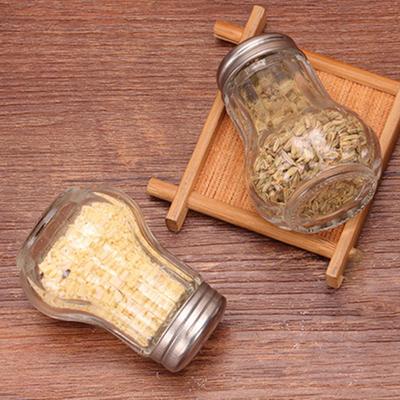 2Pcs Kitchen Seasoning Shaker Spice Salt Pepper Cooking Jar BBQ Glass Bottle
