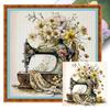 Full Embroidery Cotton Thread 14CT Printed Floral Sewing Machine Cross Stitch