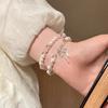 Korean Ins Pink Beaded Bow Double-layer Bracelet 2025 New Elastic Rope Bracelet