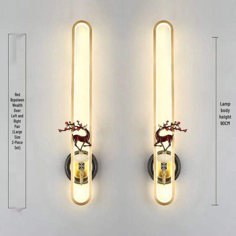 Chinese Cloisonné Enamel Brass Wall Lamp - Minimalist Bedside, Stair, Corridor & Living Room Light