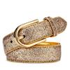 Women'S Belt, Gold Imitation Leather Decorative Pu Leather Women'S Belt Tide