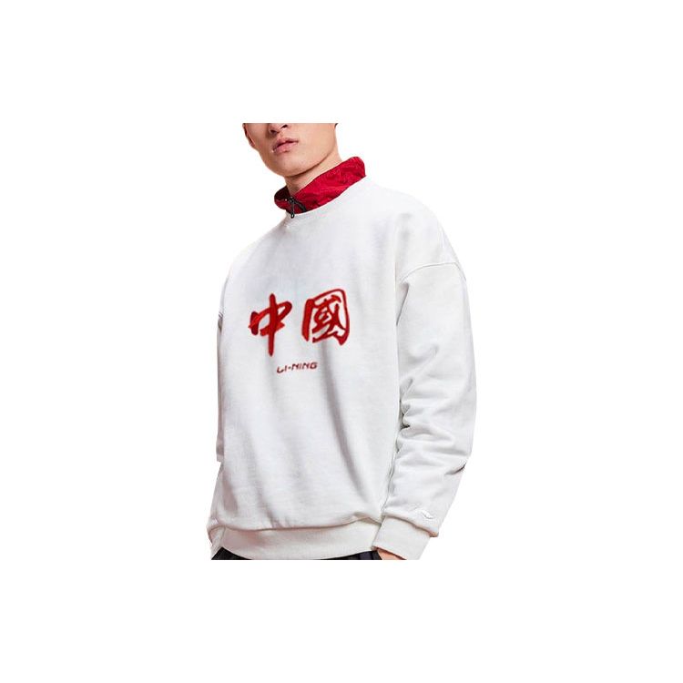 Свободная толстовка с круглым вырезом и длинными рукавами Li Ning с вышитым узором — фото 2