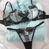 Valentine's Day New Flower Mesh Embroidery Perspective Sexy Gathering Sex Suit