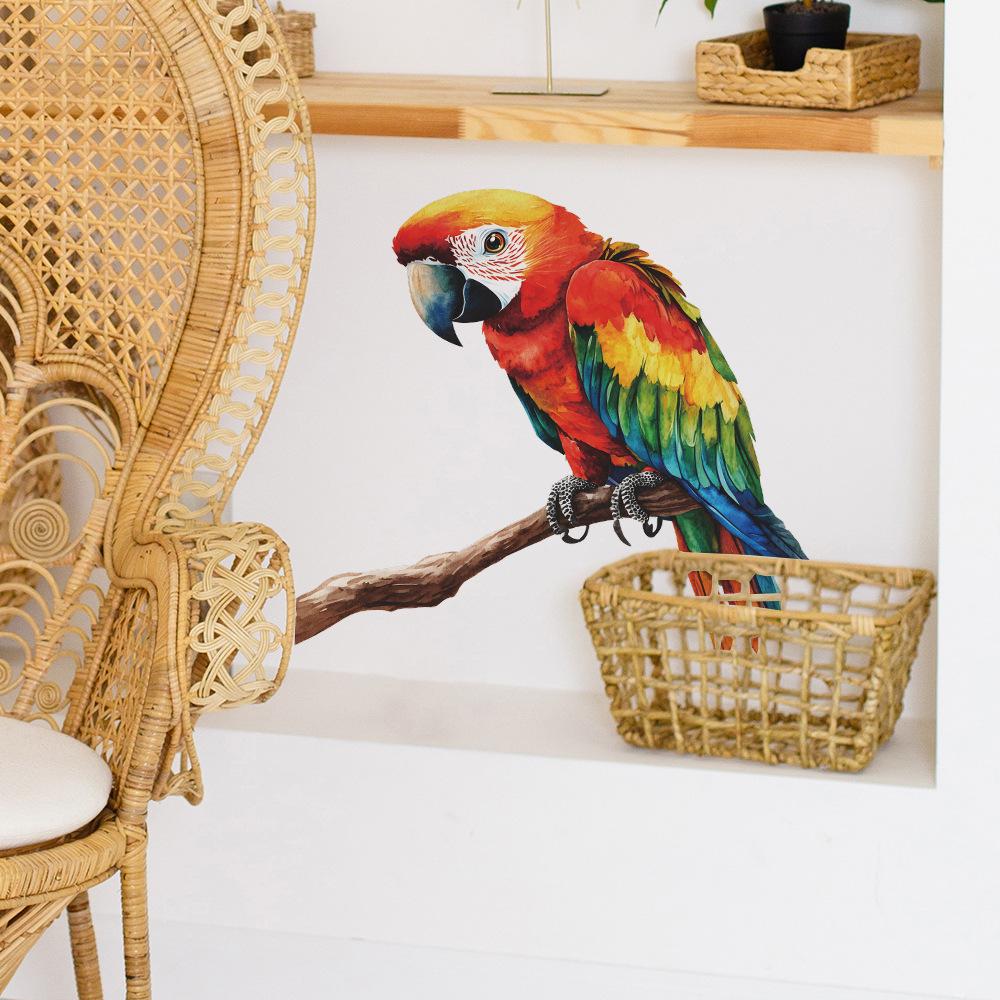 Colorful Parrot Bird Wall Stickers Room Decor Home Bedroom Wall Decals Living Room Bathroom Wall Stickers