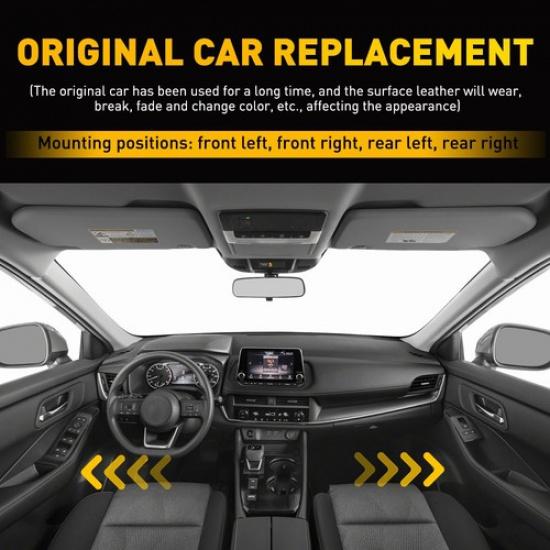 For Nissan Rogue 2014- Black Leather Door Panels Armrest Cover Replacement V
