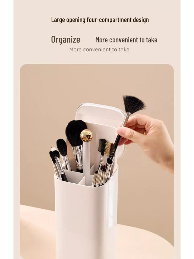 Automatic Lifting Makeup Brush & Lipstick Storage Tube - High-End Desktop Cosmetics Organizer