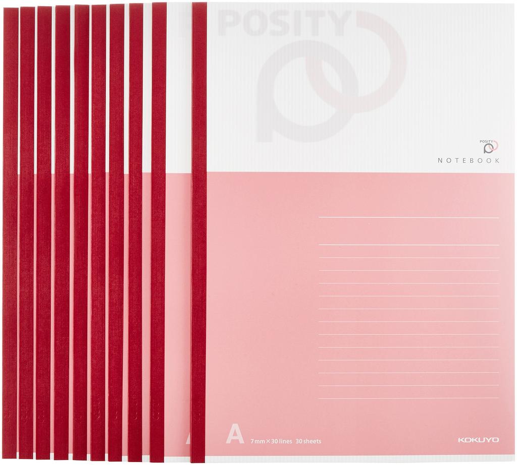 KOKUYO Notebook Positive 30 sheets 10 books Semi-B5 A-lined P3-31AX10