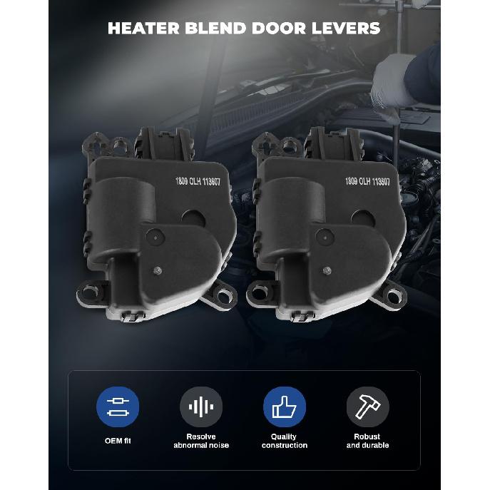 LUJUNTEC 2PCS Blend Door Actuator Replaces 604-021 Replacement For 2007-2011 for Chrysler 2007-2011 for Dodge 2010-2016 for Jeep, Air Door Actuator,