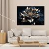 Canvas Print, Blue and Gold Lotus Flower 3D
