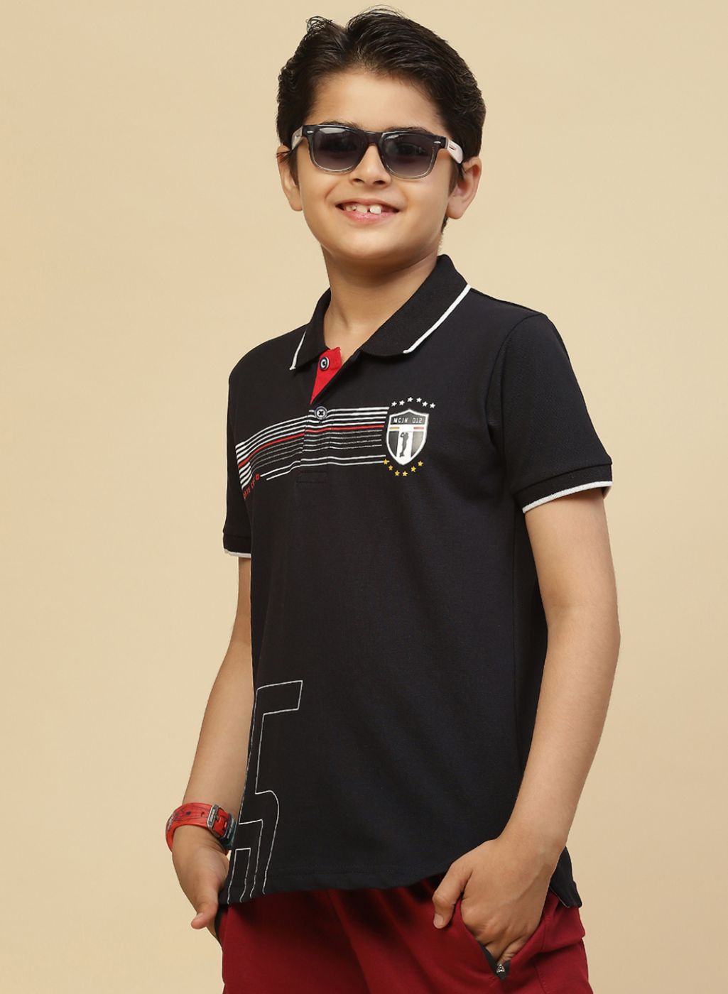 

Monte Carlo Boys Collar Neck T-Shirt 30 темно-синий