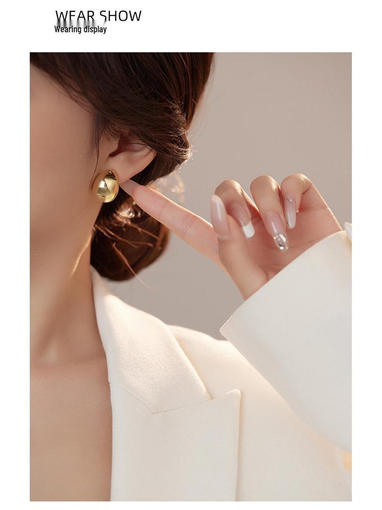 Banyan Tree S925 Silver Hollow Teardrop Earrings - Women's Smooth, Bold, High-end Fashion Statement