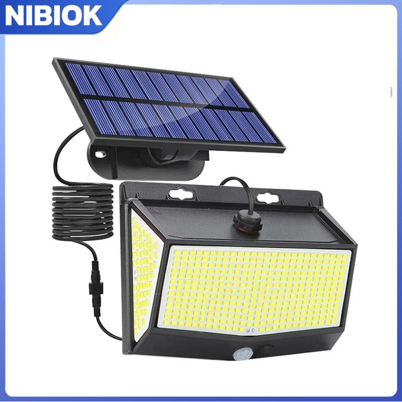 

NIBIOK уличный светильник уличный настенный солнечный садовый светильник 468 светодиодов высокий солнечный настенный охранный светильник кабель 5 м водонепроницаемый настенный солнечный светильник LED light