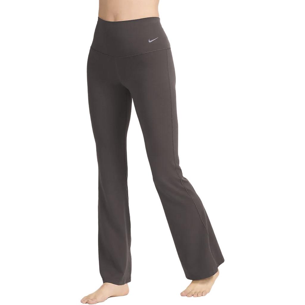 Nike Zenvy Einfache einfarbige Logo High Waist Schnelltrocknend Po-Hebend Schlaghose Sport Hose Damen Unterteile Mittelgrau FV7922254