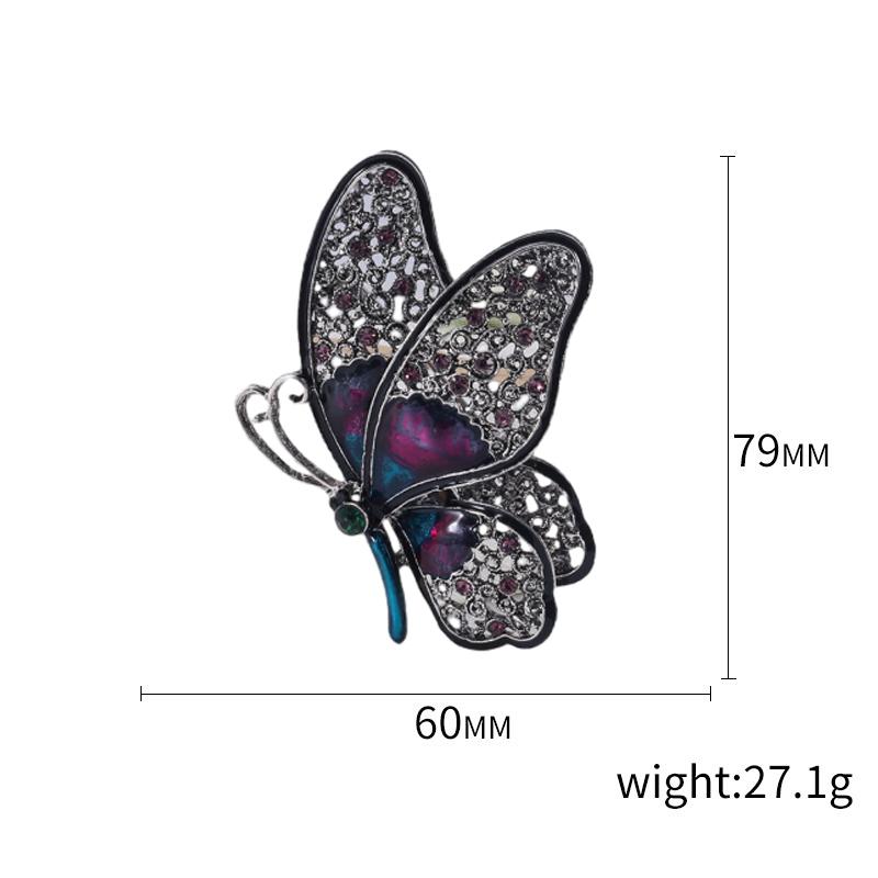 Emalje Sommerfugl Brosjer for Kvinner Unisex Rhinestone Insekt Pins Bankett Fest Ryggsekk Gaver Smykketilbehør