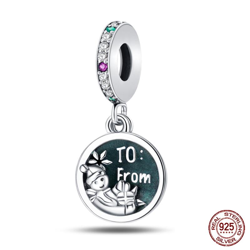 Kupfer Schneeflocke Weihnachtsbaum Skischuhe Perlen Markenarmband Exquisiter DIY Schmuck