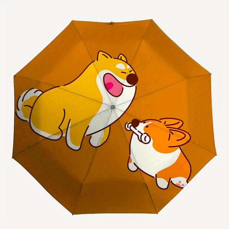 

1pc Dogs Pets Automatic Open/Close Umbrella - Compact Travel Umbrella, 8-Rib Heavy-Duty Construction, Ideal Gift, Outdoor Accessory060