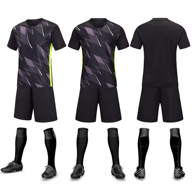 Football Jersey Set Men'S Game Sports Jersey Adult Primary School Students Children'S Training Jersey Short-Sleeved Jersey Quick-Drying