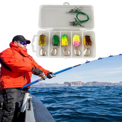 5Pcs Frog Soft Fishing Lures with Double Hooks Soft Ray Frog Swimbait Frog Spoon Fishing Baits for Saltwater Freshwater