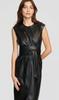 Handmade Genuine Lambskin Casual Party Club Wear Women's Stylish Leather Dress Black