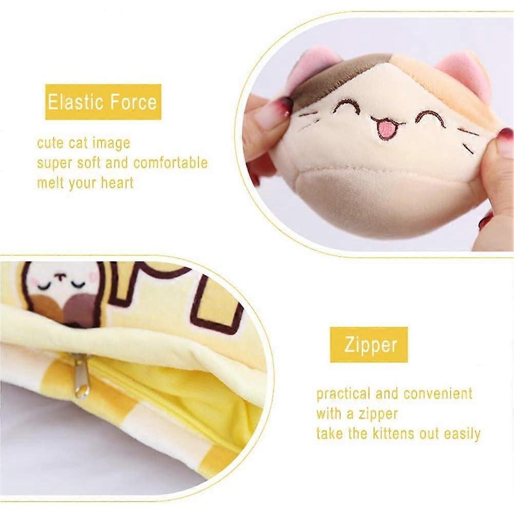 Cute Throw Pillow Stuffed Animal Toys Creative Gifts for Teens Girls Kids (yellow)