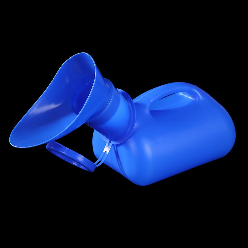 User-friendly 1000ML Pee Bottle, Blue Mobile Toilet with Lid, Unisex Urine Storage Tool for Travel