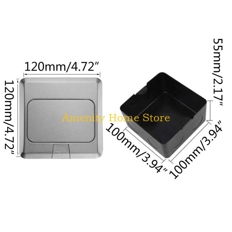 F26C Stainless Steel Receptacle Outlet Pop-Up Floor Electrical Outlet Floor Socket Waterproof Electrical Outlet Cover Box