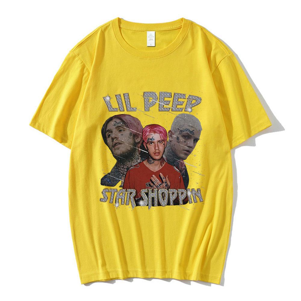 Rapper Lil Peep Graphic Tshirt Unisex Women Fashion Vintage Hip Hop T Shirt Couples Casual Cotton Oversized Short Sleeve TShirts