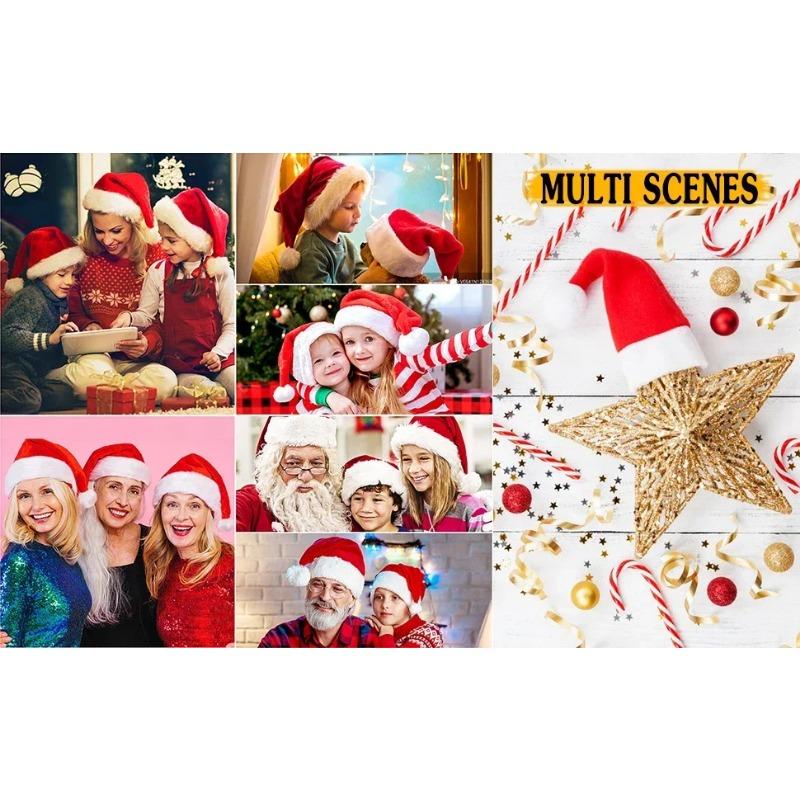 Vánoční čepice Plyšová Měkká Ultra Silná Teplá Čepice Santa Clause Silná Ultra Měkká Plyšová Čepice Santa Clause Festivalová Čepice Bavlna Samet