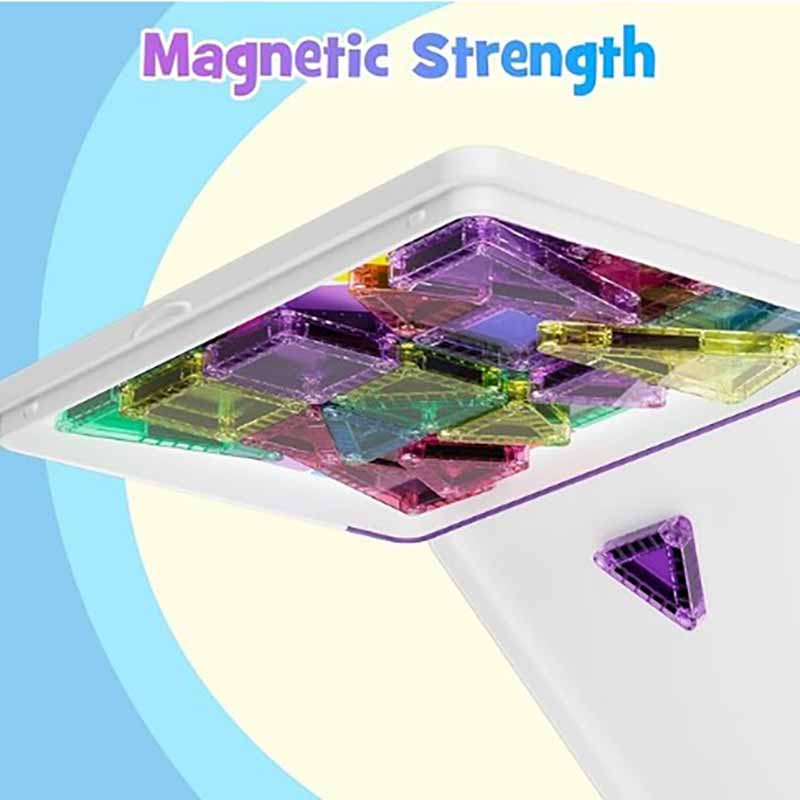 Mini Magnetic Tiles Travel Set Toddler Magnet Building Blocks Constructions STEM Creative Game Kid Iron Box Portable Blocks Toys