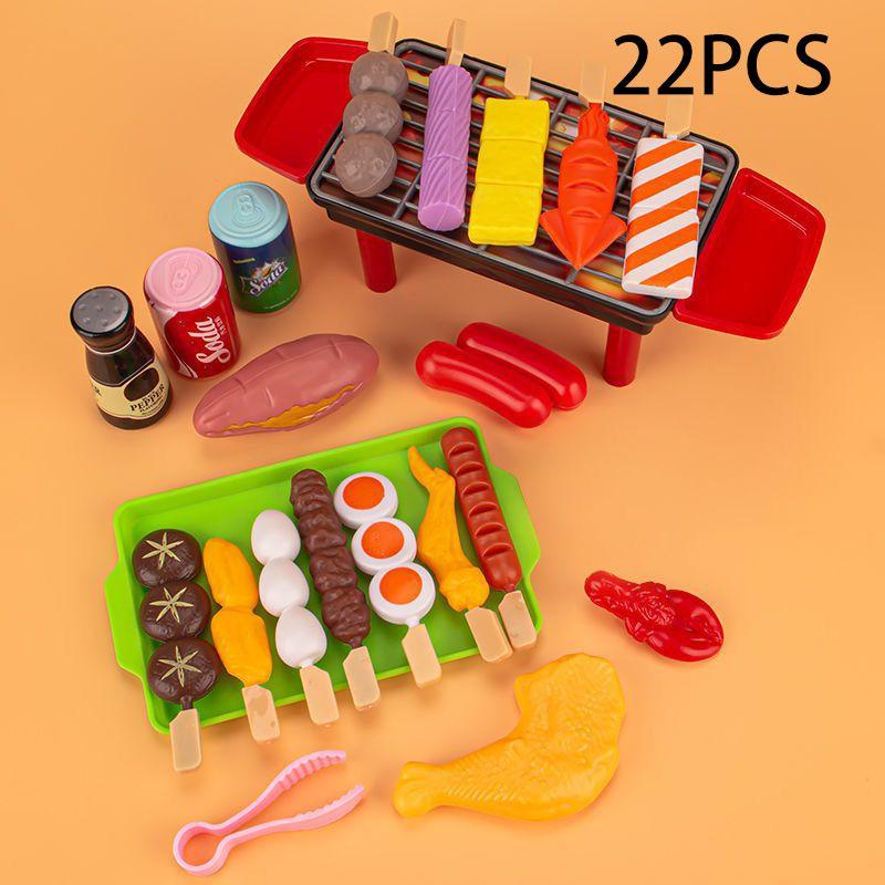 Pretend Barbecue Play Food Kids Toy Set House Simulation Kitchen Food Assembling