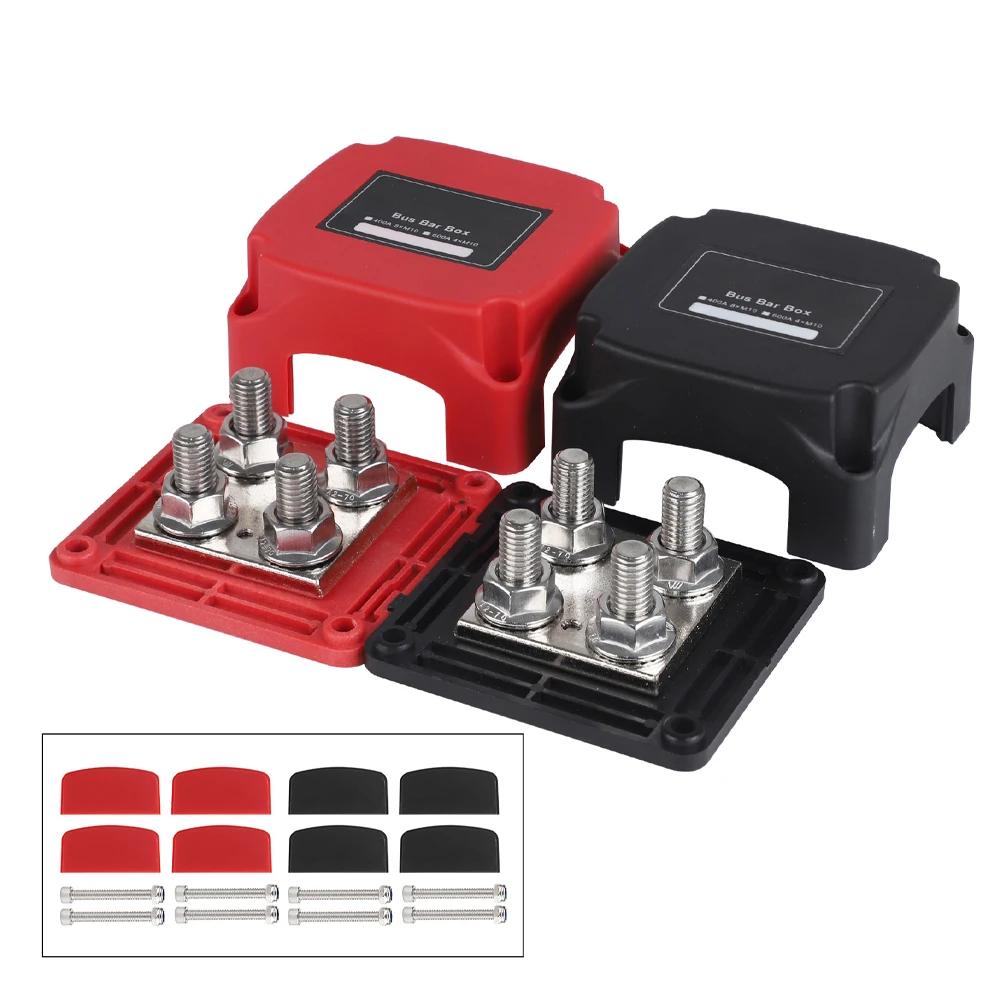 48V 400A High Current Terminal Block Negative Bus Bar with Cover for Car Boat RV Modification Marine Power Distribution Block