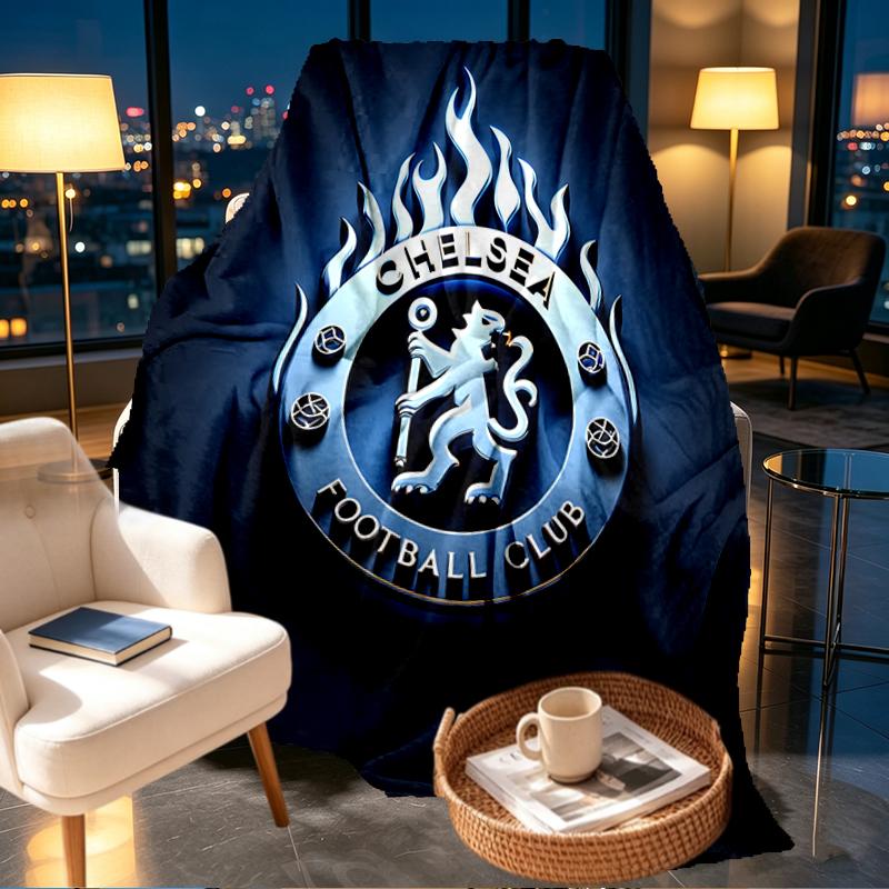 Chelsea F.C Print Blanket - Soft & Comfortable, for Bedroom, Travel, Sofa, Home Decoration - Birthday Christmas Gift for Friend