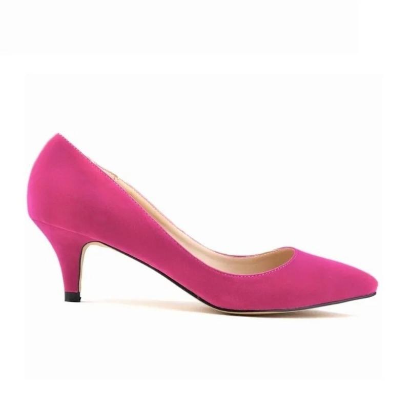 Décolleté da Donna Primavera Autunno Tacco Basso Alto 5cm Tinta Unita Traspiranti Punta Appuntita Suola Antiscivolo Soletta in Lattice Scarpe da Lavoro Matrimonio