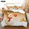 Christmas Santa Duvet Cover Set Winter Theme Cartoon Bedding Set Microfiber Santa Claus Elk Carriage Comforter Cover Girl Boy