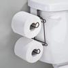 Easy to Install Double Layer Towel and Toilet Paper Rack Hanging Tissue Roll Dispenser Bathroom Organization Tool