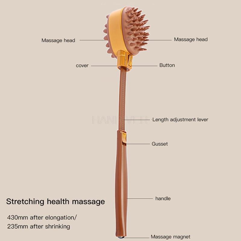Massage Hammer Meridian Hand-Held Cervical Spine Back Leg Massage Telescopic Scratche Stick for Itch Extendable Antibacterial