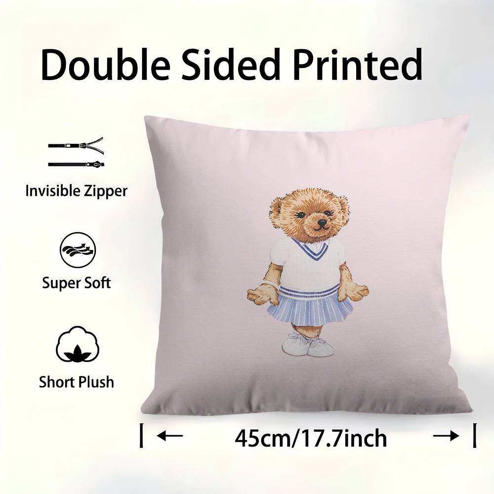 Cushion Cover Pillow Cover Decor Pillowcase Printed Cushion Case For Couch PPOLOs Bear