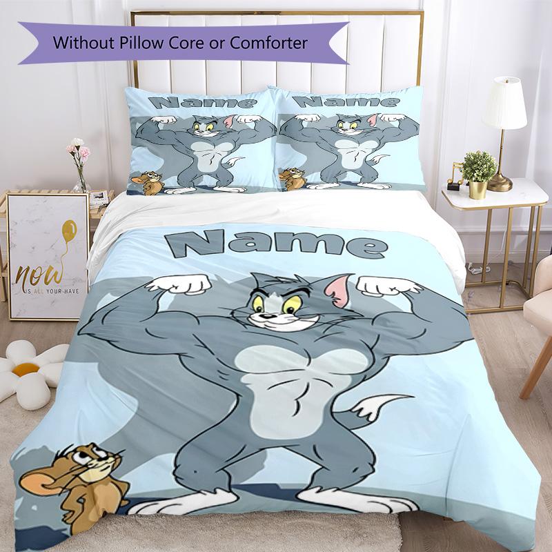 Warner Bros. Works (20) Customize Your Name Bedding Set Breathable Duvet Cover with Pillowcases Home Decoration Birthday Gift