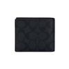 Coach Classic Monogram Three-In-One Leather Card Holder Keychain Wallet Men Wallets Black F4134-6N3A