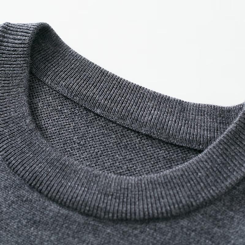 Hengyuanxiang Men's Machine Washable Round Neck 100% Wool Pullover Sweater
