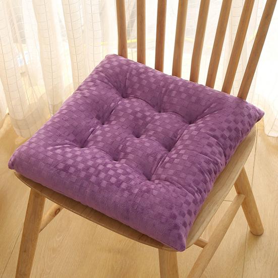 Seat Pad Anti-Slip Strap Design Soft Texture Plush High Elasticity Protective Washable Thickened Student Square Chair Cushion for Home